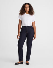 The Curvy Jules Slim-Straight Jean in Rinse Wash