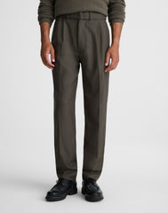 Double-Pleated Trousers in Wool Blend