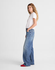 Petite Low-Slung Baggy Jeans in Airy Denim