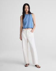 Airy Denim Halter Shell Top