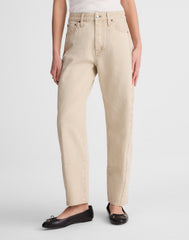 Short Pieced Barrel-Leg Jeans