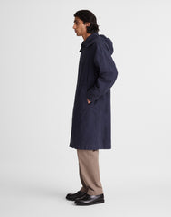Hooded Officer Coat in Cotton Poplin