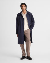 Hooded Officer Coat in Cotton Poplin