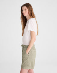 The Drawstring Short in Airy Denim