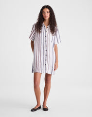Relaxed Mini Shirtdress in 100% Linen