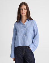 Straight-Hem Shirt in 100% Linen