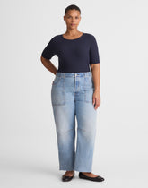 The Plus Darted Utility Barrel-Leg Jean in Faded Horizon