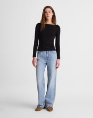 The '90s Boatneck Tee in Compact Cotton