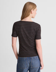 The 9-9 V-Neck Tee in LuxeRib