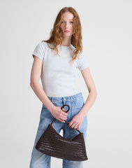 The Signature Woven Zip Top Shoulder Bag