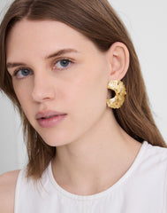Ginko Leaf Statement Stud Earrings