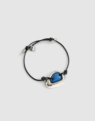Semiprecious Sculptural Charm Cord Bracelet