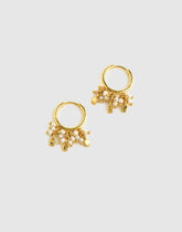 Freshwater Pearl Cluster Small Hoop Earrings