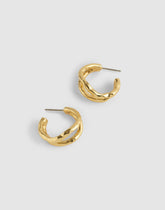 Hammered Sculptural Double-Hoop Earrings