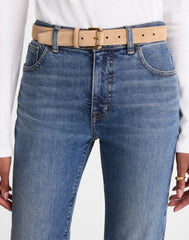 Roller-Buckle Belt in Suede