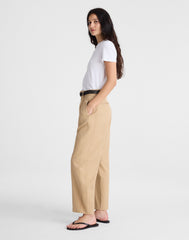 The Short Barrel-Leg Pant in Drapey Twill