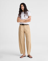 The Short Barrel-Leg Pant in Drapey Twill
