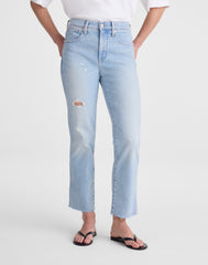 The Petite Longline Straight Crop Jean in Foster Wash