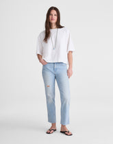 The Tall Longline Straight Crop Jean in Foster Wash