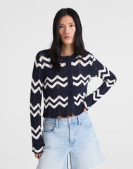 Wavy-Knit Cardigan