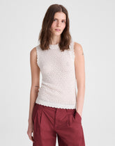Pointelle-Knit Sleeveless Top