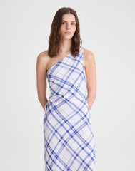 Ruched One-Shoulder Midi Dress