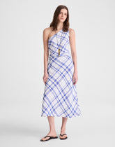 Ruched One-Shoulder Midi Dress