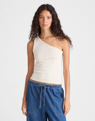The '90s One-Shoulder Tank in Compact Cotton