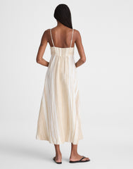 Empire-Waist Midi Dress in 100% Linen