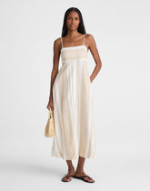 Empire-Waist Midi Dress in 100% Linen