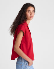 Notch-Collar Popover Shirt