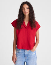Notch-Collar Popover Shirt