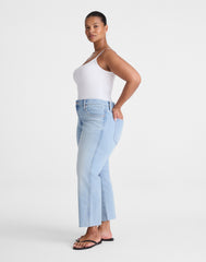 The Plus Longline Straight Crop Jean in Foster Wash