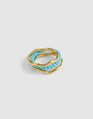 Semiprecious Wavy Stacking Ring Set