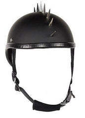 Motorcycle Flat Blk Gladiator Novelty Helmet with Punky Spikes