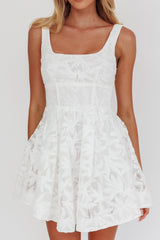 Miley Embroidered A-Line Mini Dress White