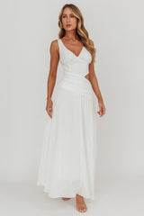 First Dates Waist Cut-Out Maxi Dress White