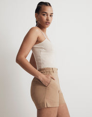Zip-Front Tapered Shorts
