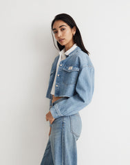 Madewell x Molly Dickson Denim Oversized Crop Shirt