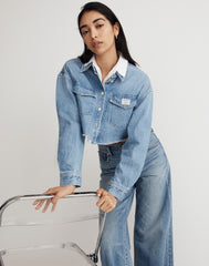 Madewell x Molly Dickson Denim Oversized Crop Shirt