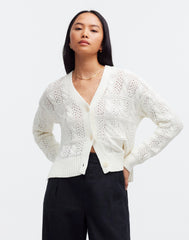 Open Cable-Stitch Cardigan Sweater