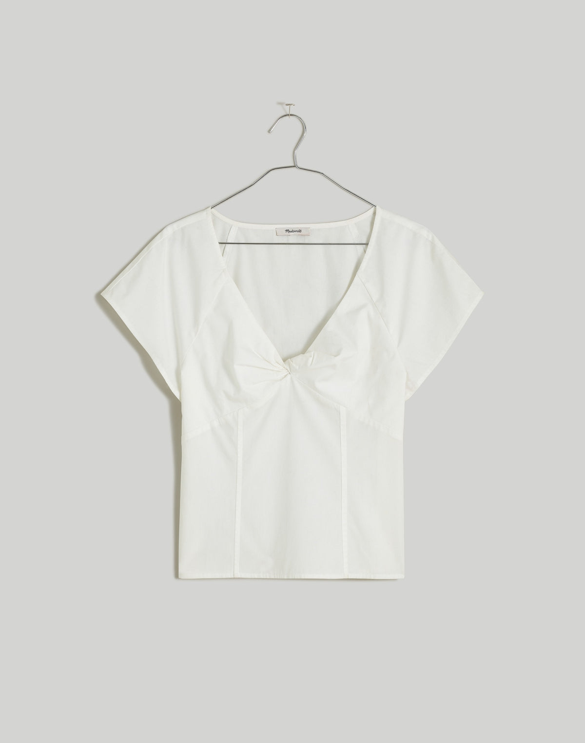 Plus Twist-Front Seamed Top in Poplin