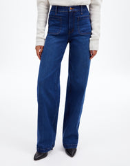 The Emmett Wide-Leg Full Length Jean: Patch Pocket Edition