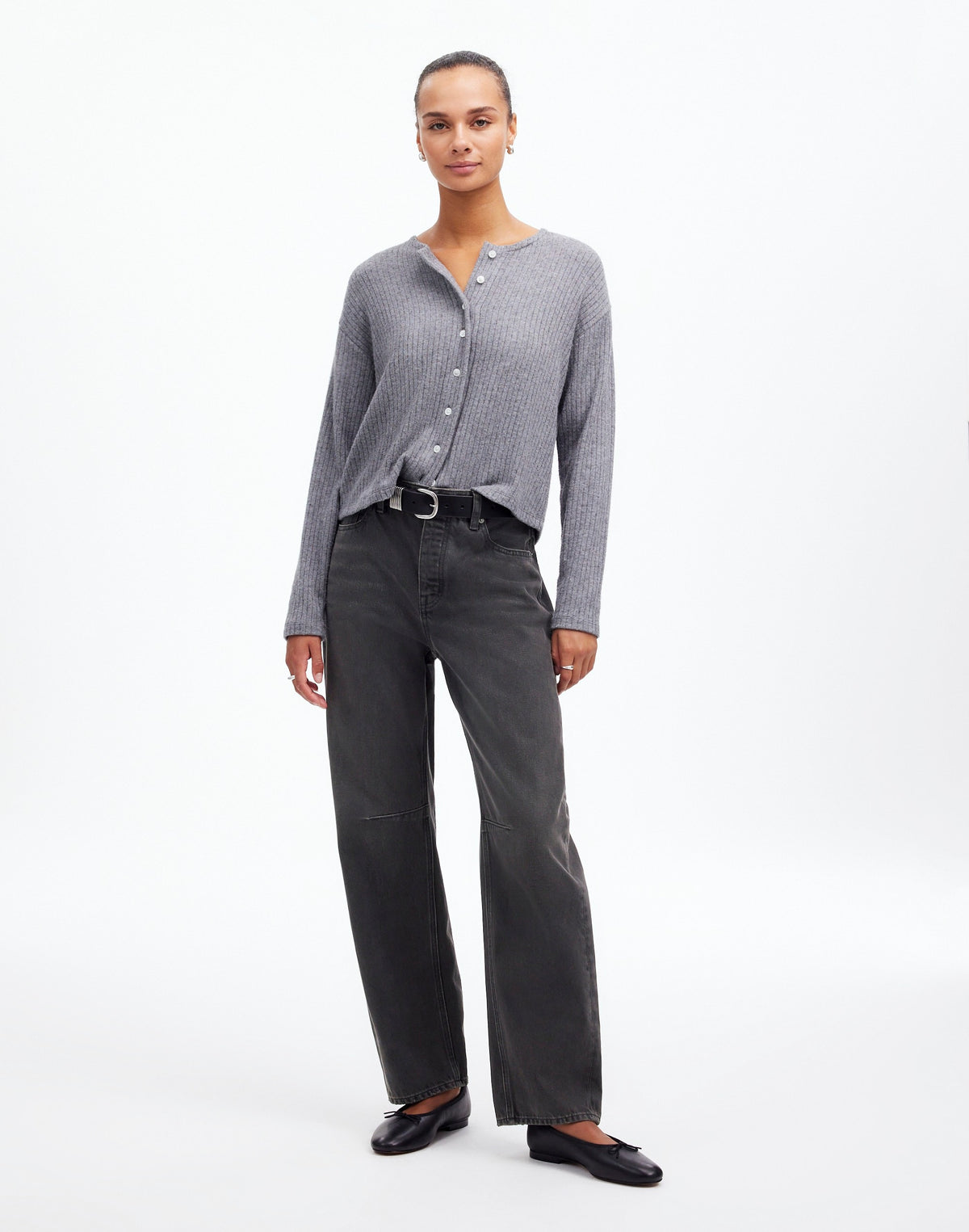 The Petite Darted Barrel-Leg Jean