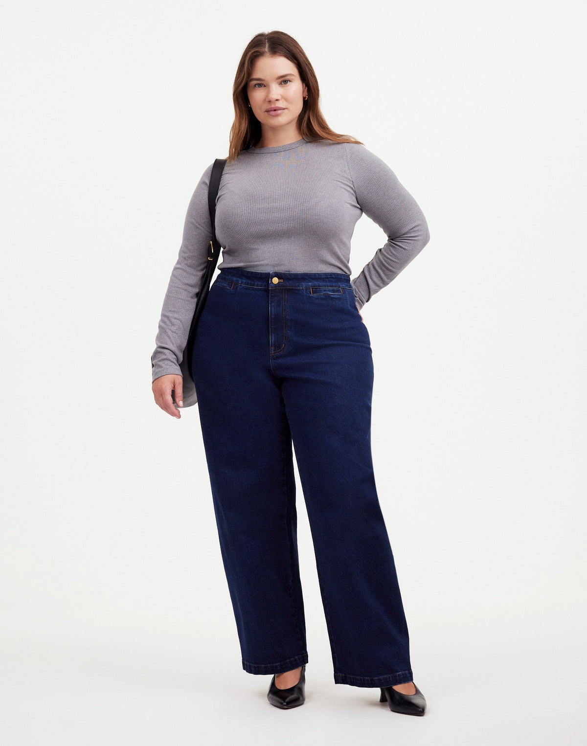 The Plus Curvy Emmett Wide-Leg Jean in Leffers Wash: Welt Pocket Edition