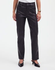The '90s Straight Mid-Rise Pant in Leather