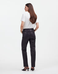 The '90s Straight Mid-Rise Pant in Leather