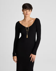 The Signature Knit V-Neck Midi Dress