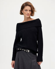 Cotton-Blend Off-Shoulder Sweater