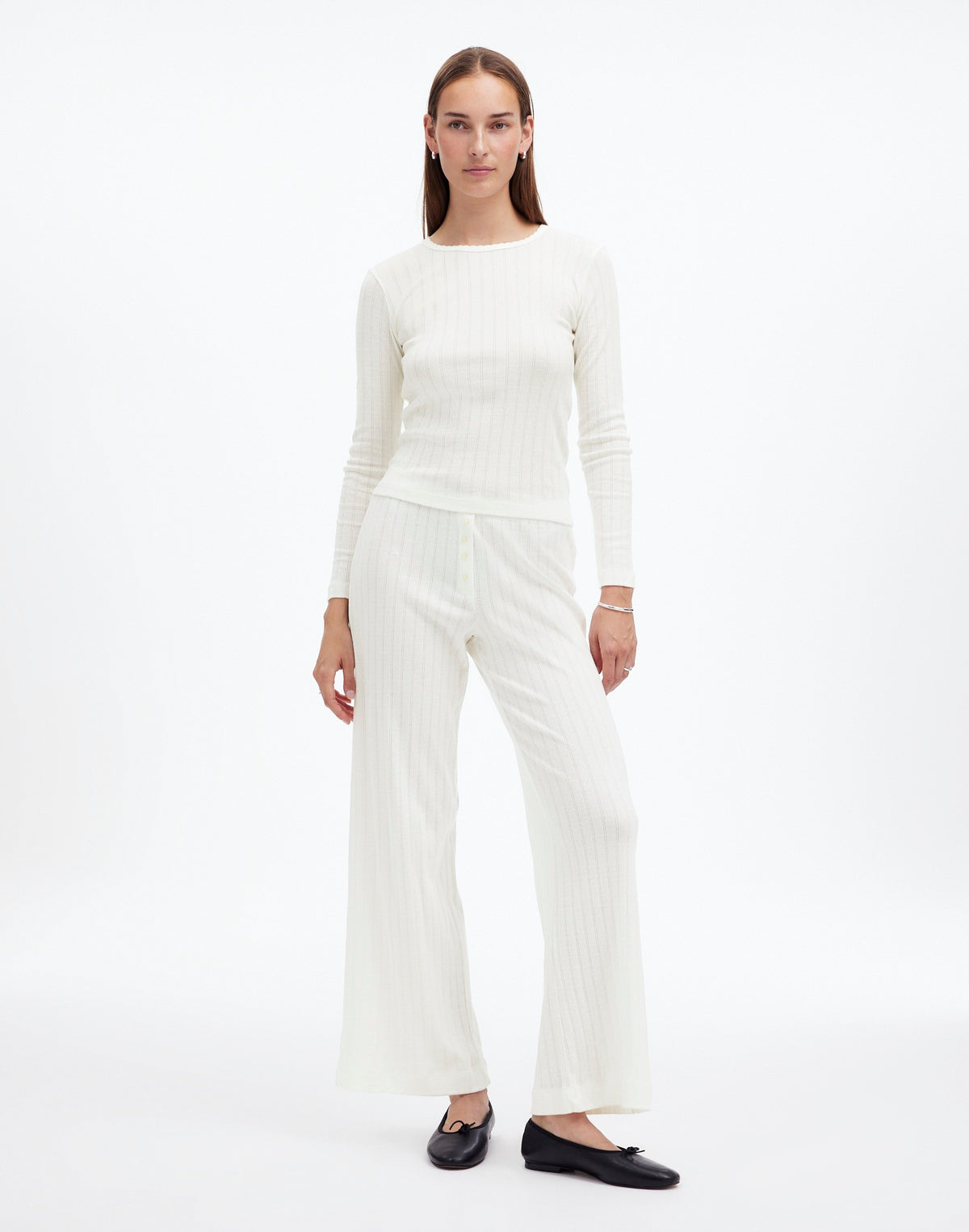 Madewell x LESET Pointelle Perfect Tee & Pant Set